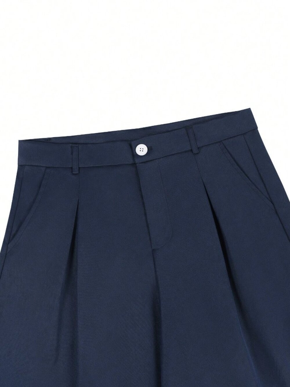 Navy Blue Casual Men's Wide Leg Pants - Picture 6 of 8